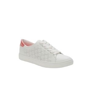 Kate Spade Audrey Sneakers Pink Perforated Spade Flower Leather White
